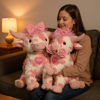 🔥 Last Day 49% OFF 💝 Say “I Love You” This Valentine’s Day with the Adorable Pink Highland Cow Plush 🐮