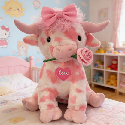 🔥 Last Day 49% OFF 💝 Say “I Love You” This Valentine’s Day with the Adorable Pink Highland Cow Plush 🐮