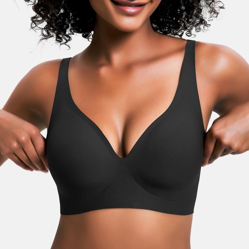 🎅🎄Last day of Christmas sales! NESLEMY Women’s Wireless Deep V Push-Up Bralette — Ultra-Comfortable T-Shirt Bra