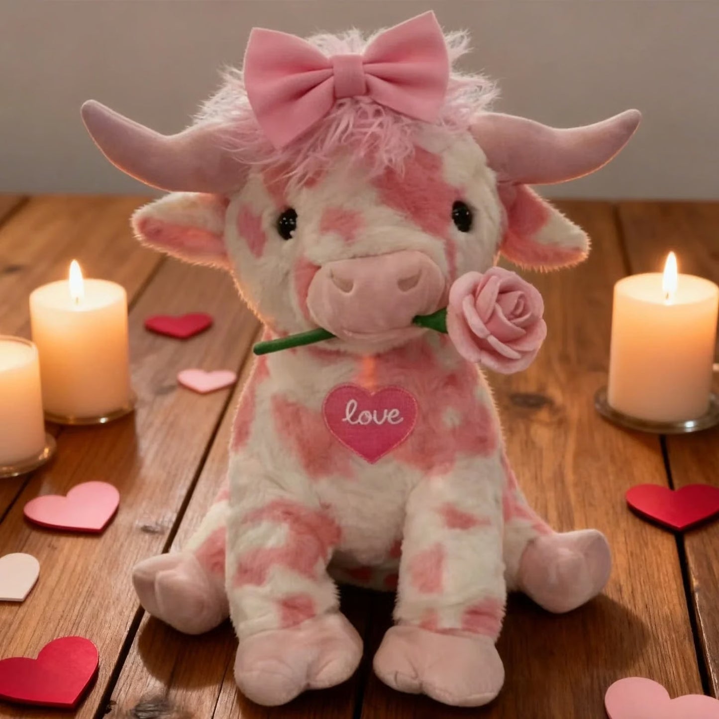 🔥 Last Day 49% OFF 💝 Say “I Love You” This Valentine’s Day with the Adorable Pink Highland Cow Plush 🐮