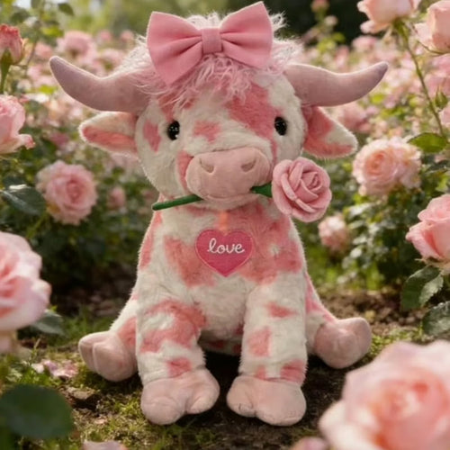 🔥 Last Day 49% OFF 💝 Say “I Love You” This Valentine’s Day with the Adorable Pink Highland Cow Plush 🐮